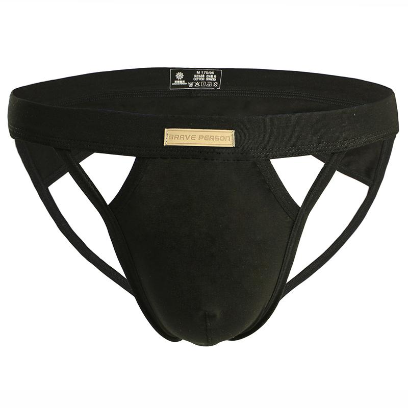 Men's Sexy Low Rise T-Back Elastic Cotton Hollow Out Back Underwear Comfortable Breathable Close-Fitting Thong