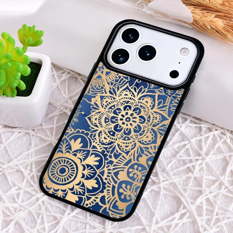 Flowers Mandala Floral Phone Case for iPhone 17 Air 16 15 11 12 14 13 Pro Max Shockproof Cover