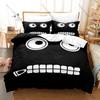 Angry Geometry Dash Angry Expression Cube Spike Neon Rhythm Game Print Duvet Cover + 2 Pillowcases Bright Color Microfiber