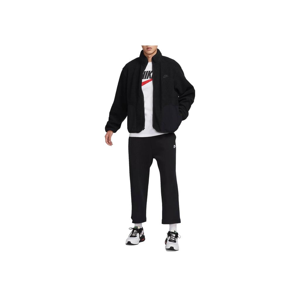 Nike Μπουφάν Φλις Κεντημένο Futura με Φερμουάρ Καθ' Όλο το Μήκος Ανδρικό Εξωτερικό Ρούχο Μαύρο FB8387-010