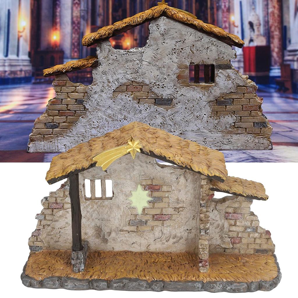 Nativity Scene Figurine Christmas Manger Realistic Christmas Holiday Desktop Decor Gift for Living Table Holiday Gift Set, Statue, Ornament, Home,