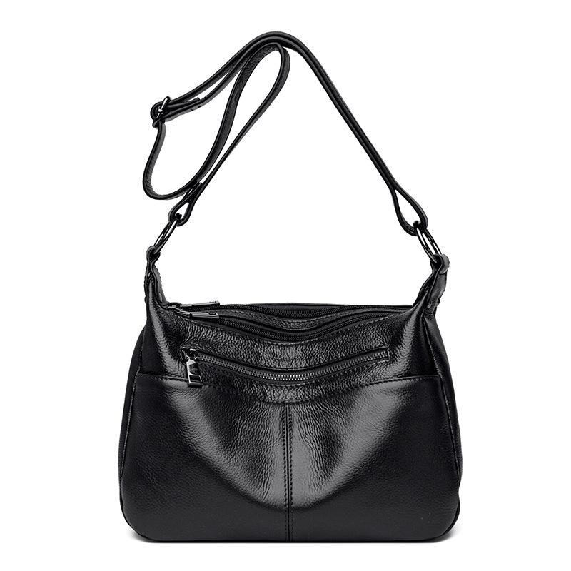 

Fashi Designer Women s 100% Genuine Leather Shoulder Bag Top Layer Cowhide Handbag Large Capacity Tote Female Shopper чёрный