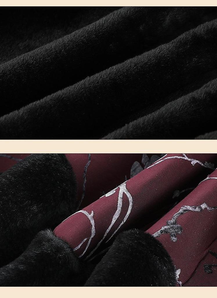 Warm Winter Fleece Coat for Elderly Women - Fur Collar, All-in-One Design