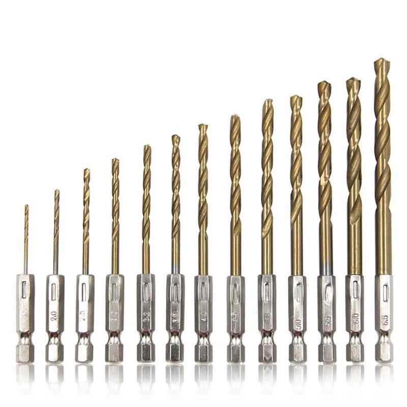 

Набор сверл из быстрорежущей стали HSS с титановым покрытием, хвостовик 1/4 , 1,5 мм - 6,5 мм, шестигранный хвостовик, спиральное сверло A