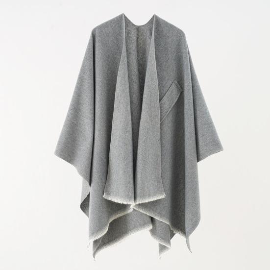 Women Shawl Scarf Solid Color Knitted Shawl Wrap Imitation Cashmere Shoulder Top Sweater Shawl Fashion Accessory