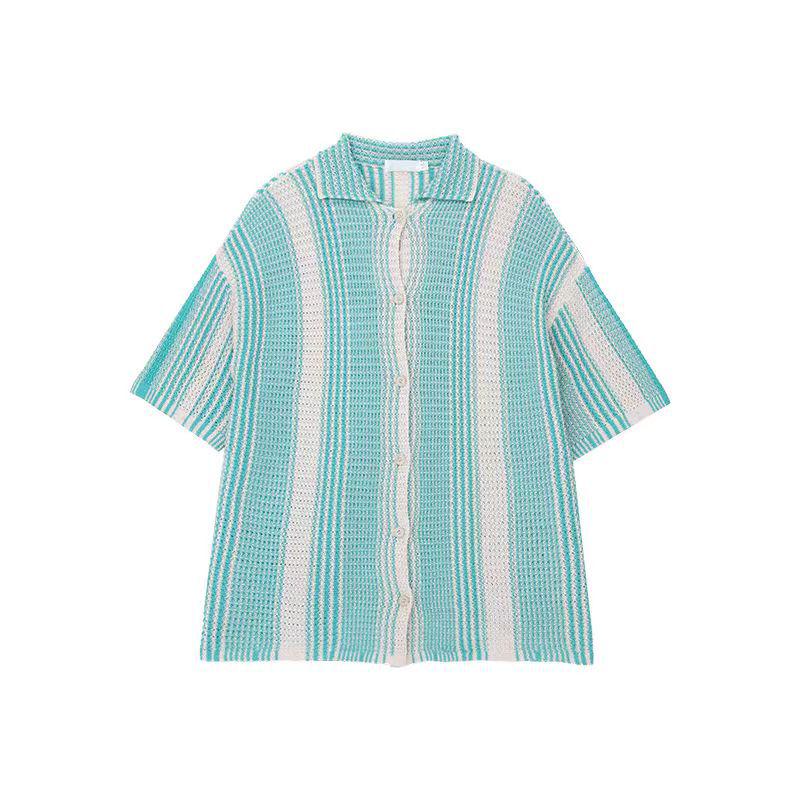 Men's Trendy American Color-Block Ice Silk Short-Sleeve Shirt