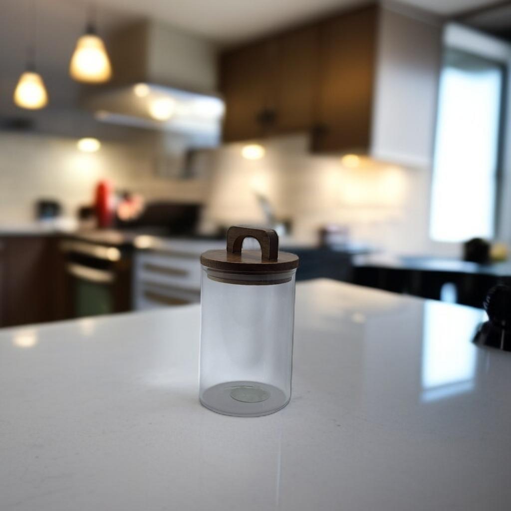 GLASS CONTAINER 750 ml JAR WITH BAMBOO LID