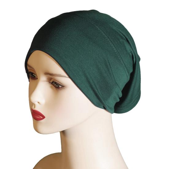 Headscarf Hat Mercerized Cotton Soft Breathable Wrinkle-Resistant Fabric Elastic Comfortable Fit Turban Hat Daily Wear One Size S