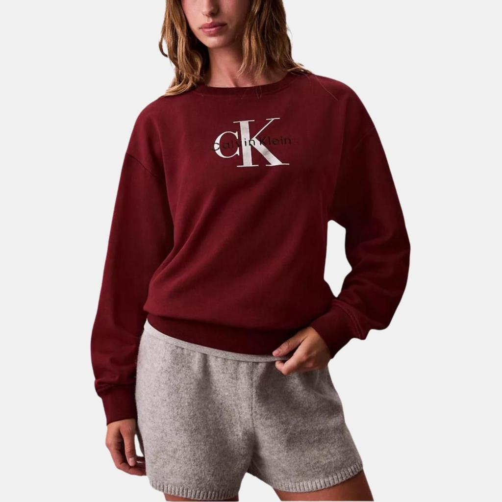 Calvin Klein Casual Loose Fit Round Neck Soft Drop Shoulder Long Sleeve Sweatshirt Women Tops 47B234G-WCV