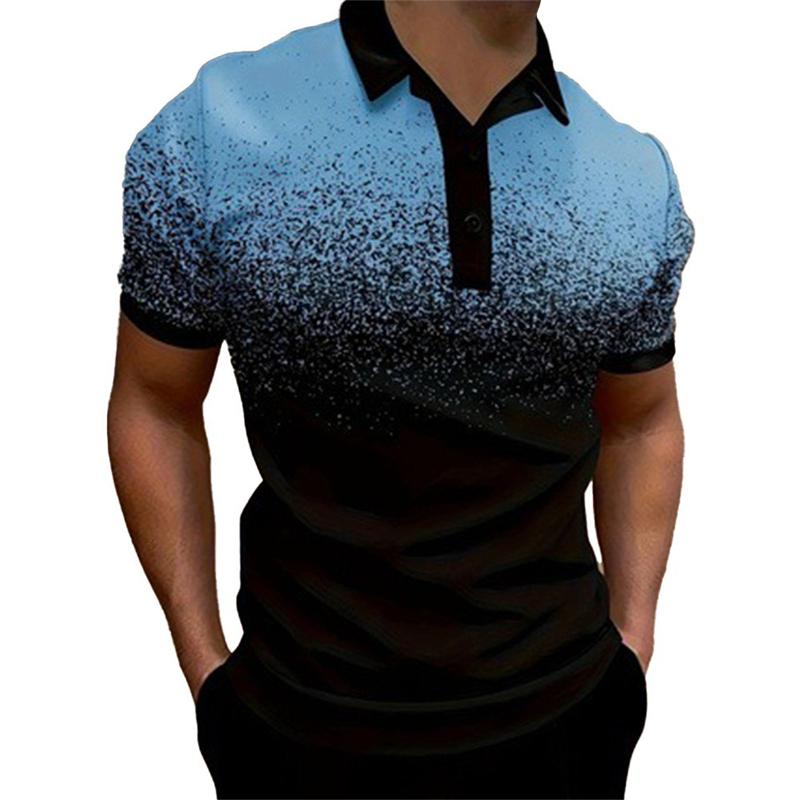 Paint Spot Print Polo Shirt For Men Simple Trend Essential Basics Short Sleeve Button Golf Shirts 2025 Summer Hot Top Wholesale