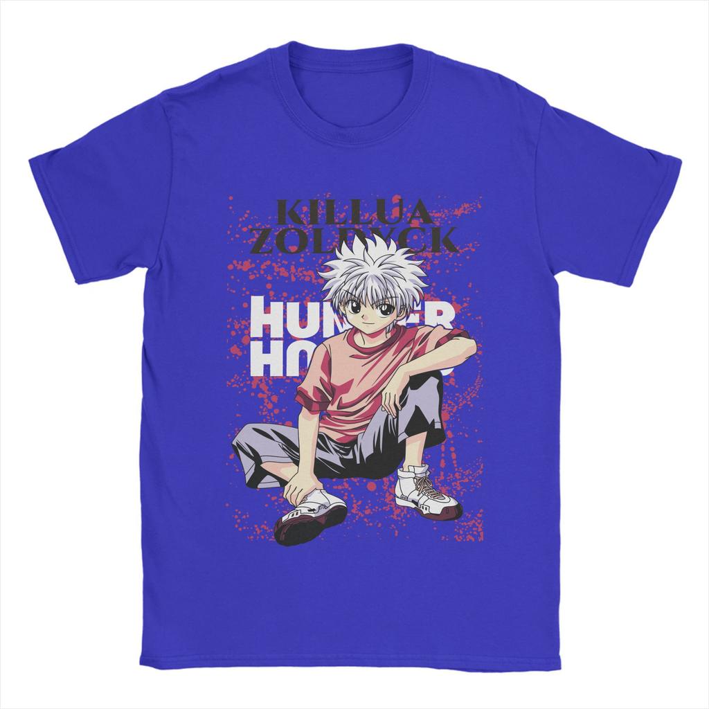 HUNTERs Killua Zoldyck Anime Tee Shirt for Men Women Printed Manga series T Shirts 100% Cotton Clothing