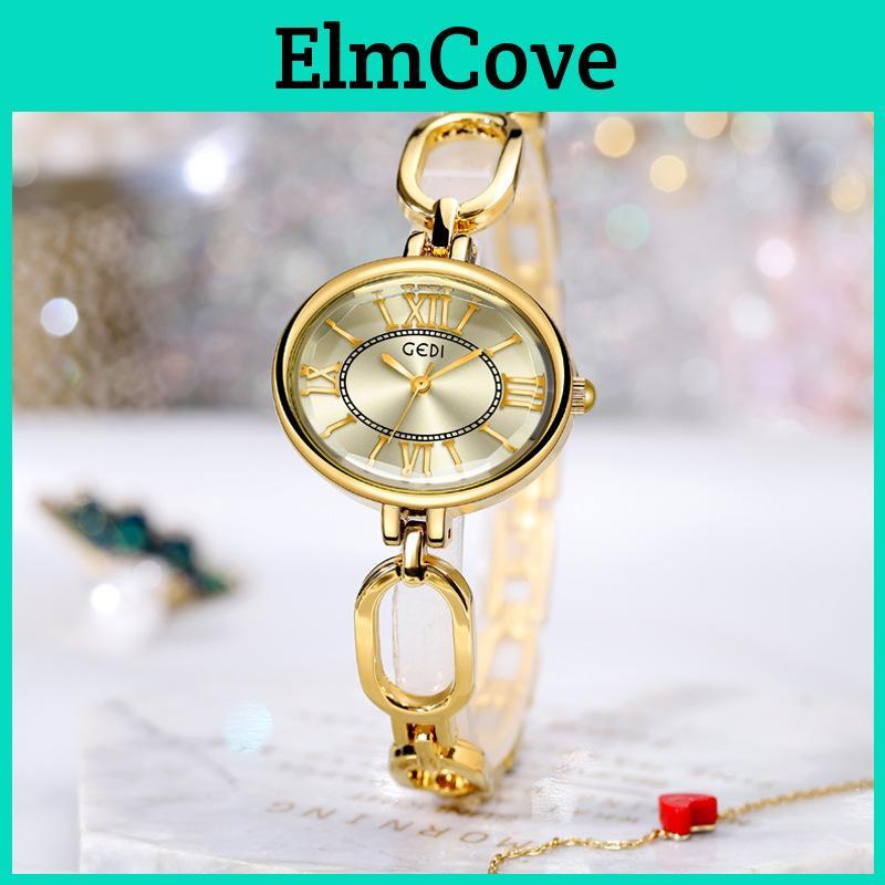 Gadi Vintage Oval Womens Watch With Quartz Movement Waterproof Jewelry Clasp For Elegant Ladies