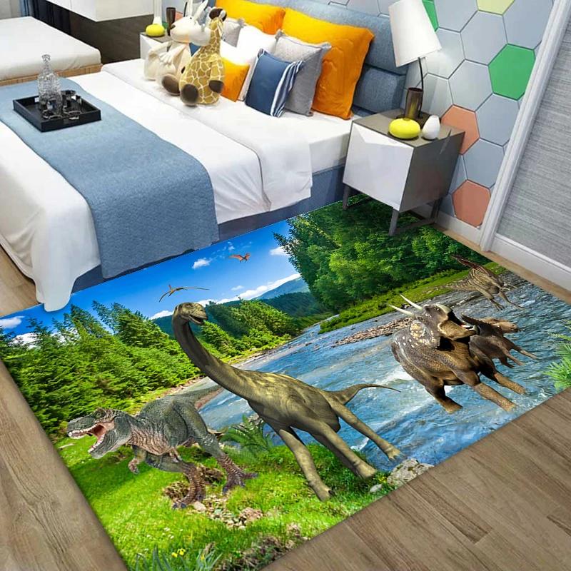 Dinosaur 3D Printed Carpet Children Rugs for Bedroom Living Room Anti-slip Baby Crawling Play Mat Rugs and Carpet for Boys Room