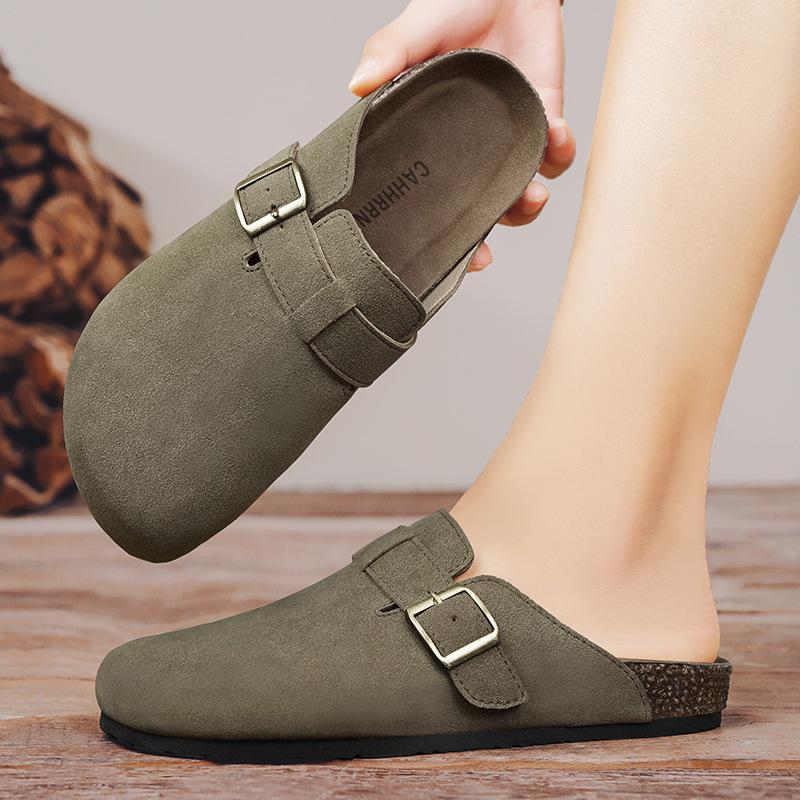 

Лето 2025 новый тренд тапочки Boken ретро баотоу модные мужские удобные домашние и уличные трендовые шлепанцы 45 хаки