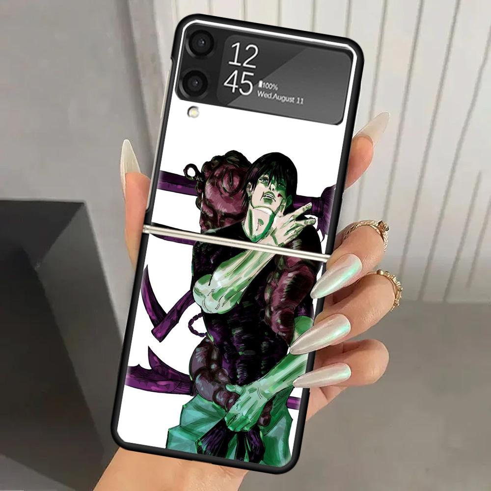 Jujutsus Fushiguro Toji Harte PC-Handyhülle Für Samsung Galaxy Z Flip 7 6 5 4 3 Schwarz ZFlip7 ZFlip6 Flip5 Flip4 Flip3 5G Druck Co