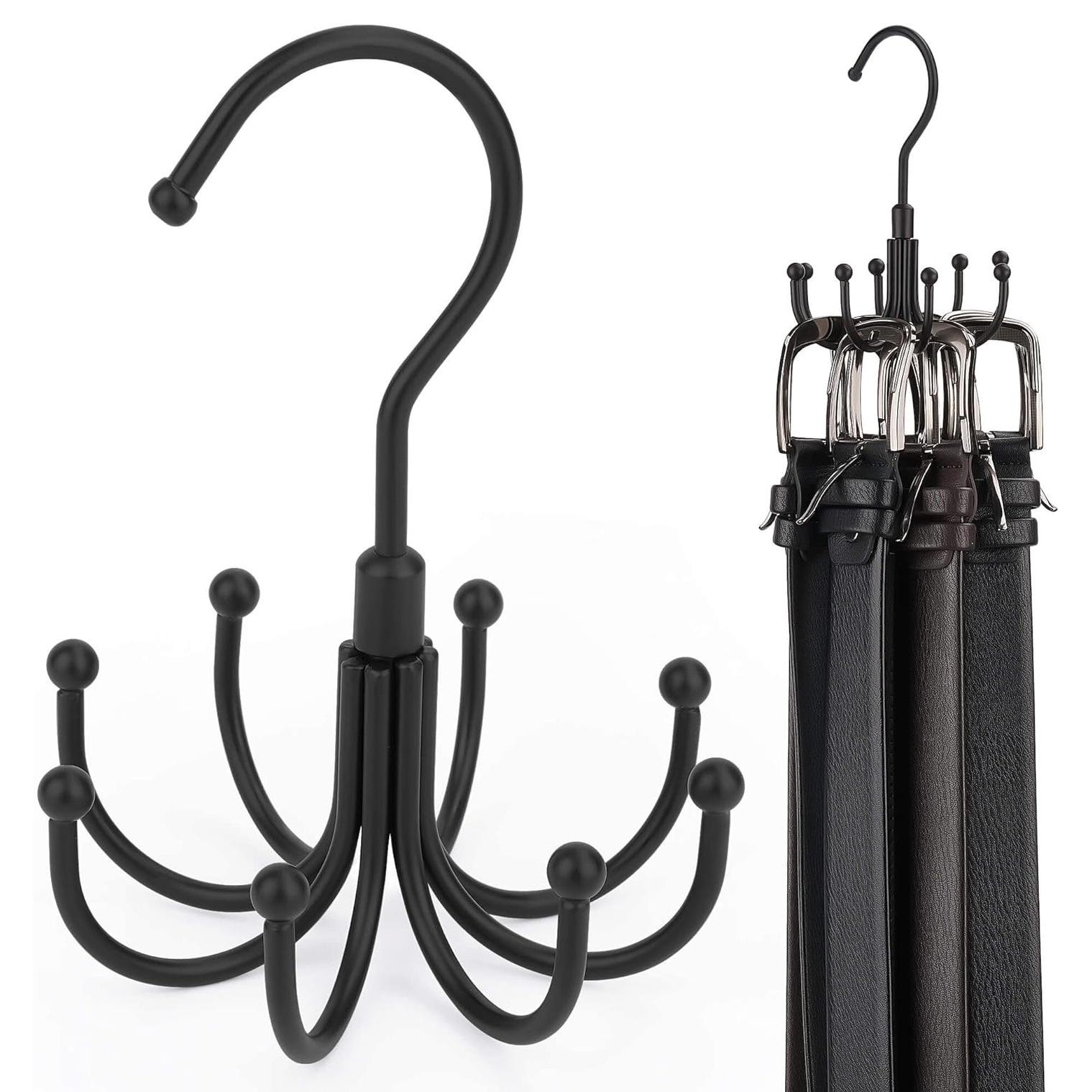 

Rotatable Hanger Bra Organzier for Closet Large Capacity Sport Bra Holder Metal Space Saving Closet Organizers and Storage чорний