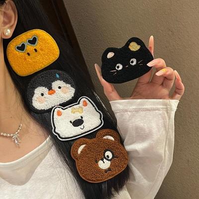 1/5Pcs Cute Animal Series Bangs Magic Paste Posts Hair Sticker Clip Women Magic Patch Hair Accessories Styling Tool