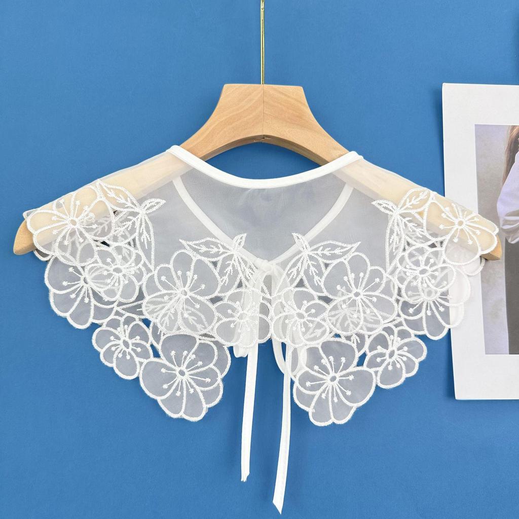 Accessori per Gonne Decorative Floreali Giapponesi con Foro Finto Collare a Sciarpa