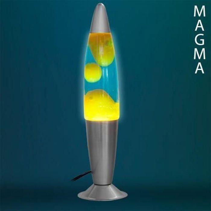 Lampe à Lave - Magma - Vintage - Rouge - Métal et Verre - 1 Ampoule