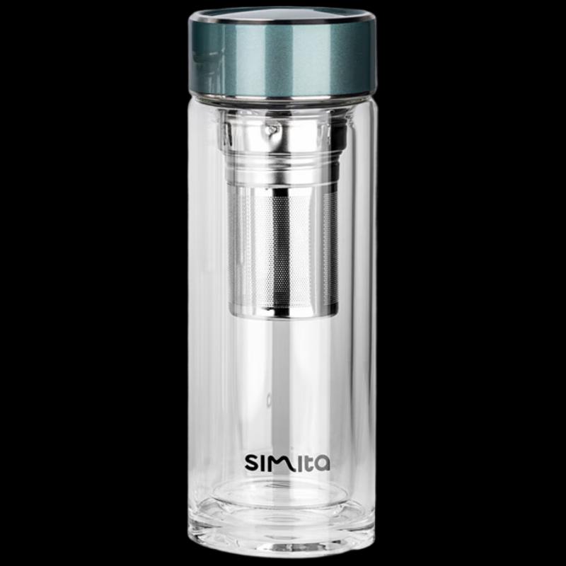 Schmidt 350ml Double-Wall Insulated Glass Tea Cup with Infuser