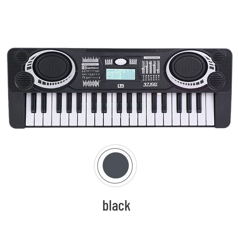

Детская электронная клавиатура-пианино на 37 клавиш - Идеальный музыкальный подарок для раннего образования для мальчиков и девочек Black (Kraft Paper Box)