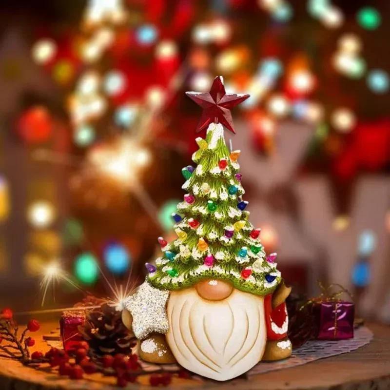Newest Christmas Decoration Resin Old Man Figurines Statue Ornaments Creative Dwarf Miniatures Desktop Decoration Crafts
