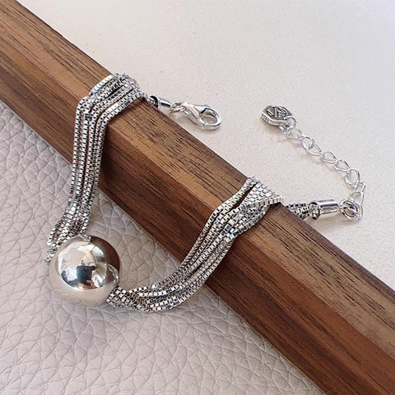 

Многослойный браслет Foxanry для женщин, модный минималистичный индивидуальный круглый геометрический браслет ручной работы, вечерние ювелирные изделия, подарки, оптовая продажа 18cm серебряный