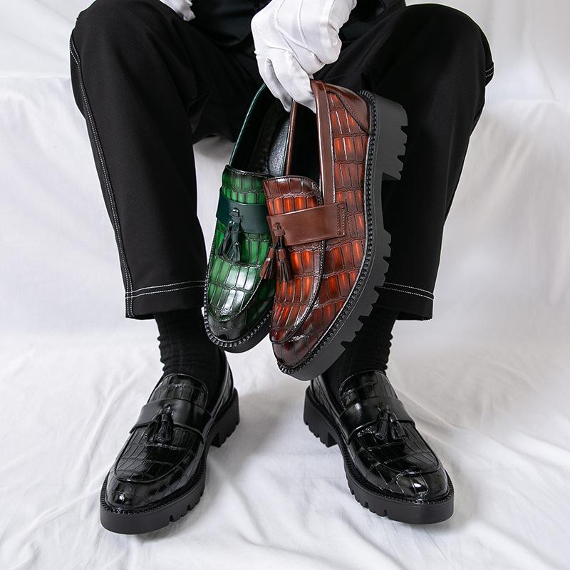 46 thick-soled muffin shoes men's fringed formal leather shoes 2026 spring and autumn men
