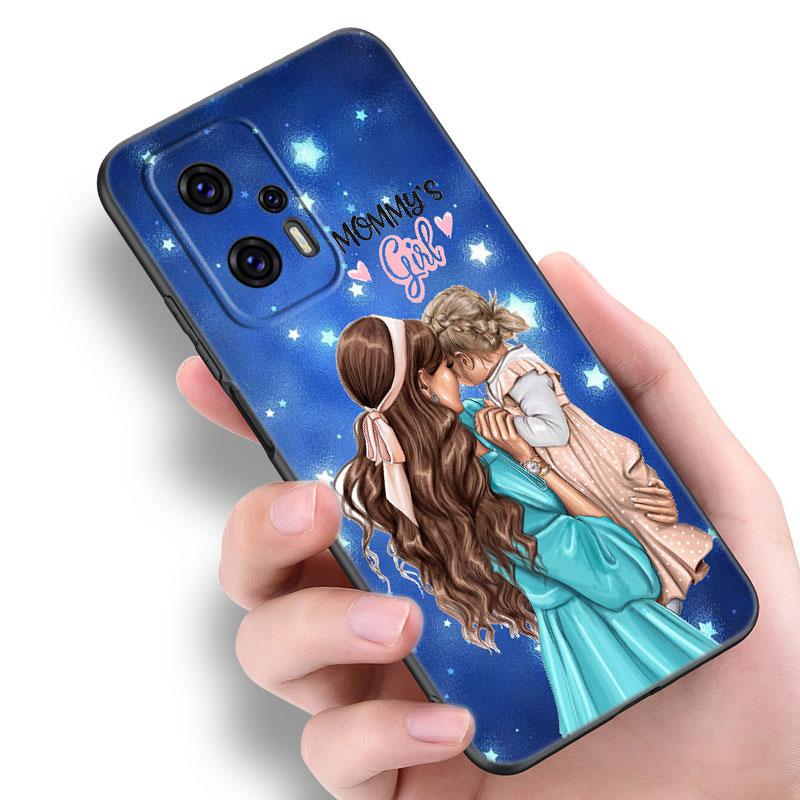 Baby Mom Girl Phone Case For Xiaomi POCO F2 F3 M2 M3 M4 X3 X4 Pro NFC F4 GT 5G F1 X2 C3 C31 C40 M5S Soft TPU Black Cover
