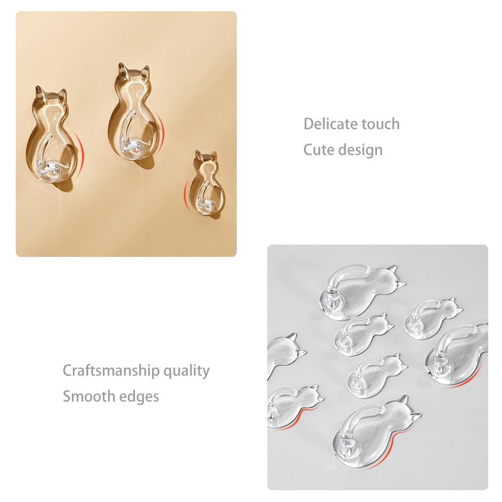 2 Pieces ABS Animal Shape Hook Punch-free Decorative Self-adhesive Replacement Simple Style Bathroom Key Hanger