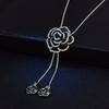 1 Stück Damenmode Metall Schwarz Rose Lange Halskette Pulloverkette Accessoires Geeignet für Reisen, Party, Festival Geschenke-802156