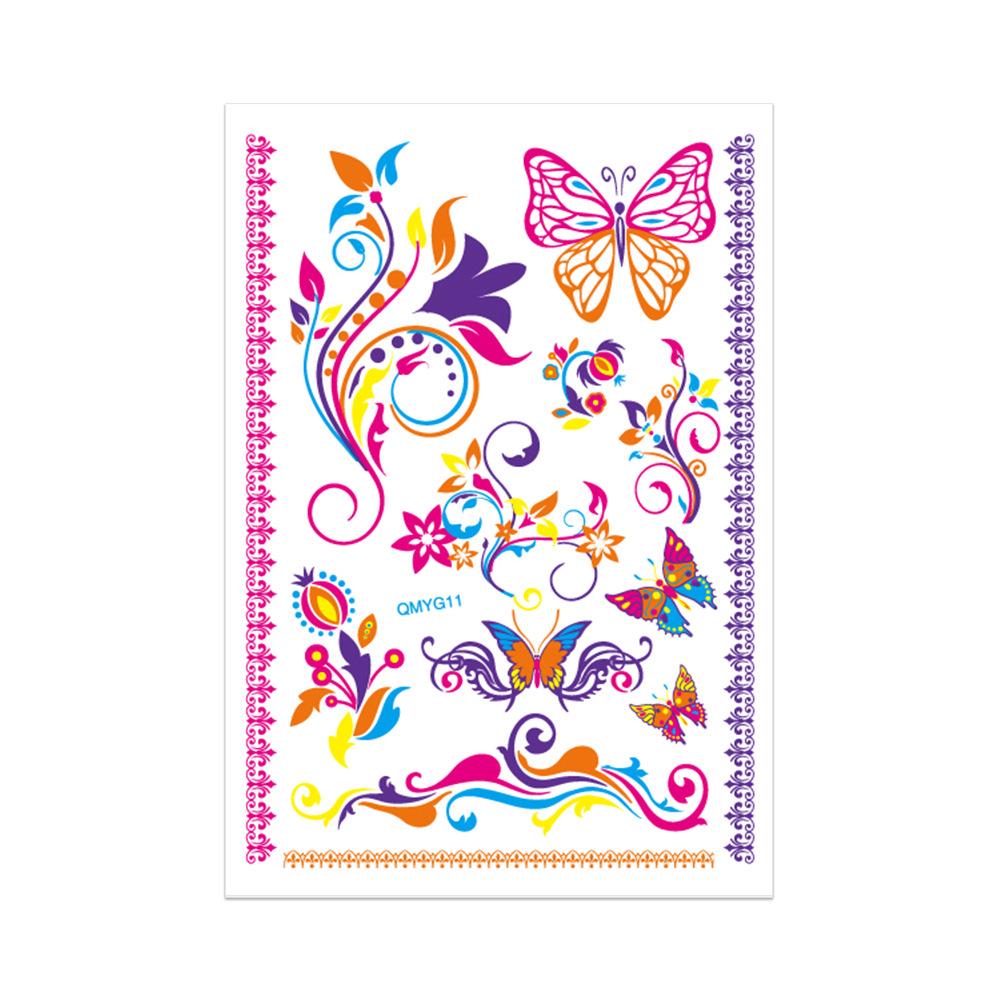 Creative Fluorescent Waterproof Full Arm and Face Tattoo Sticker