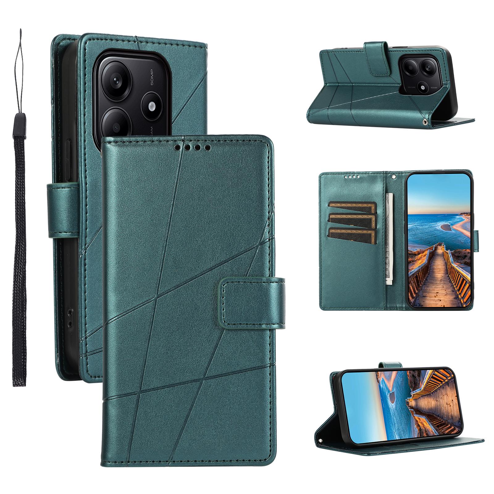 

DF-06 For Xiaomi Redmi Note 14 5G Phone Case Line Imprint Leather Wallet Cover C