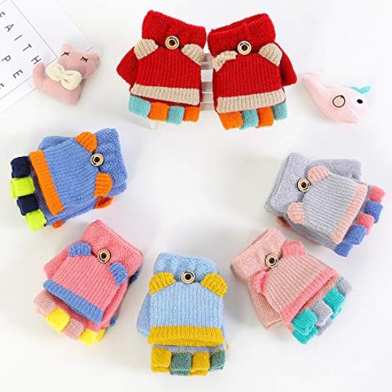 Knit Gloves for Boys and Girls with Mitten Fingerless and Warm and Cute for Baby Perfect for Playing In the and Kindergarten [eipatu] Kids' Covers,