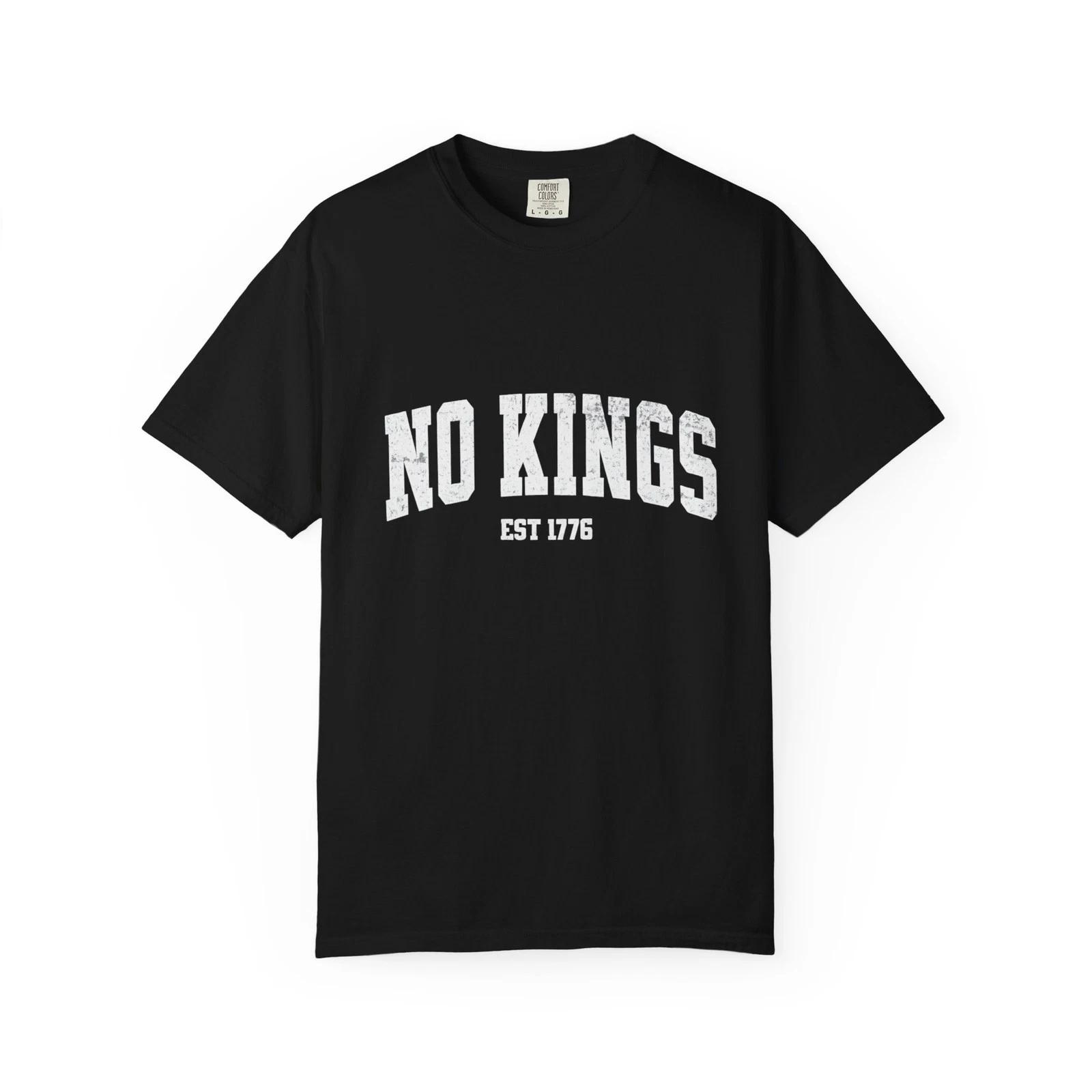 No Kings Protest T shirt, No Kings No Trump Tee Shirt, No Kings Est 1776 Shirt 4XL