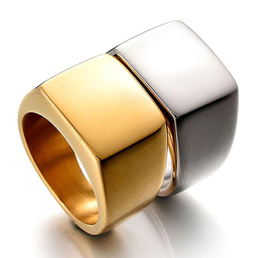 Mode Männer Edelstahl Plain Square Hochzeit Finger Ring Band Punk Schmuck