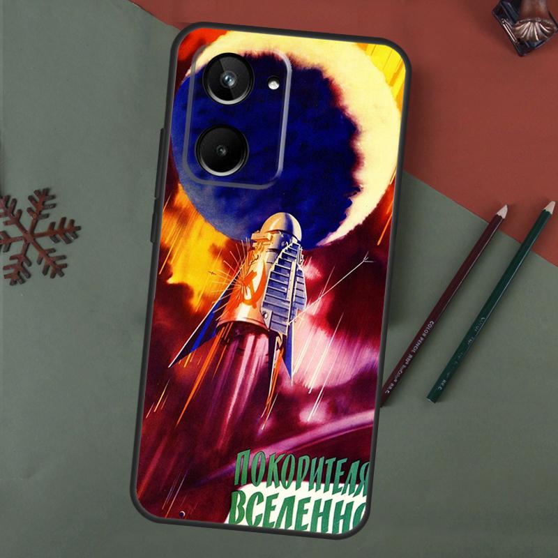 CCCP Soviet Space Propaganda Art Case For Realme C75 C65 C67 C71 C63 C61 C55 C51 C53 C35 11 12 13 14 15 Pro Plus GT6 GT7 Pro