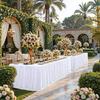 Delicate Pearls Tulle Table Skirt For Weddings Easy Assembly Table Drape Decorative Table Cloth for Formal Occasion Setup