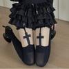 Stockings Women Gothic Suspender Lolita Thigh High Socks with Garters Punk Style Velvet Y2k Knee High Socks Thigh High Stockings