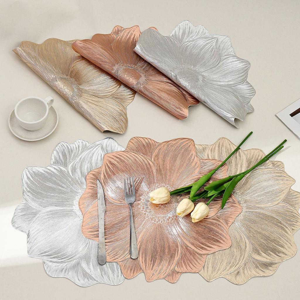 Neues Sonnenblumen-Tischset hitzebeständig PVC waschbar Wärmeisolierung Matte Hotel Restaurant Dekorative Tischmatte Ins-Stil