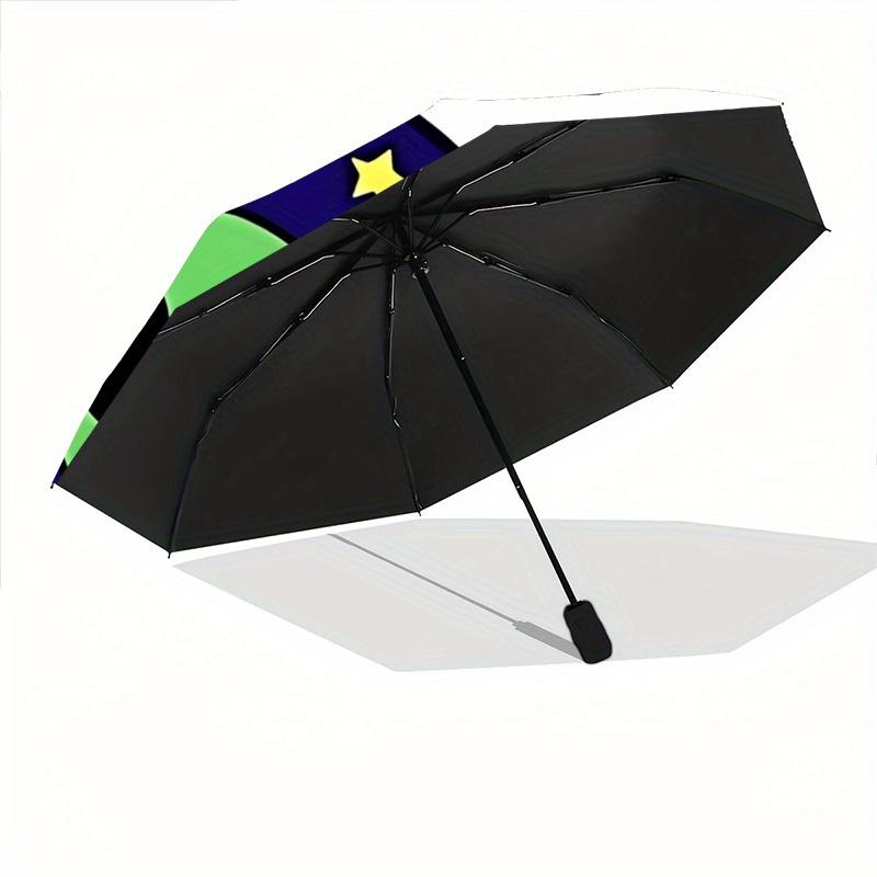 1pc Alien Space Pattern Automatic Open/Close Umbrella, Umbrella with cartoon Design, Portable Compact Umbrella for Men & Women, Good Holiday