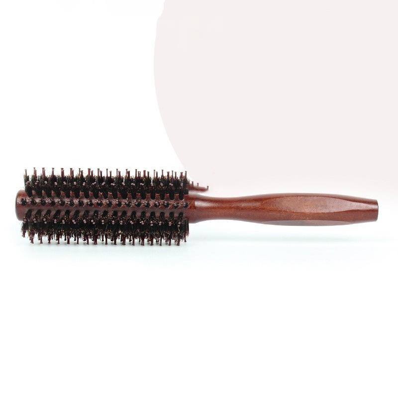 Natural Boar Bristle Hair Round Brush Wood Handle Round Barrel Hair Comb Hair Roller Brush Hairdressing Styling Tools