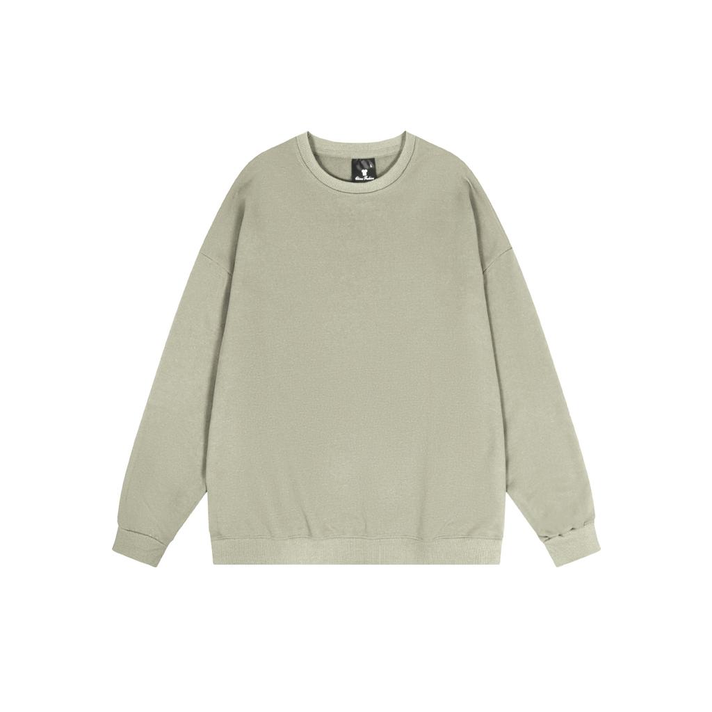 Basic Solid Color Fashionable Crew Neck Twill Sweatshirt Luxurious Relaxed-fit Versatile Unisex Long Sleeve Basic Streetwear Sweatshirt