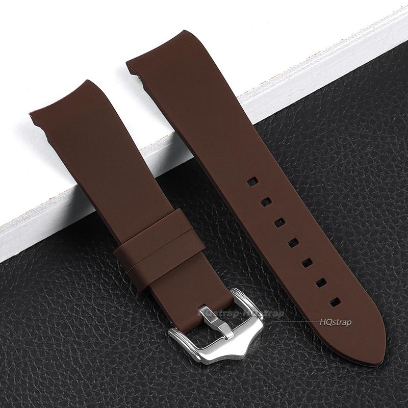 Curved End Silicone Strap for Swatch Stainless Steel Buckle 20mm 22mm Men Women Soft Waterproof Replace Watch Band for Seiko