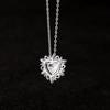 925 Silver Heartbeat Necklace with Heart Diamond Pendant - Women's Light Luxury Clavicle Chain Jewelry