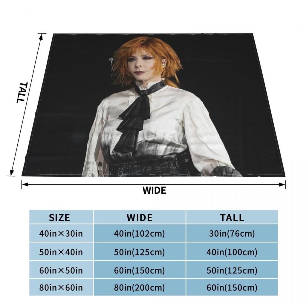 Mylene Farmer French Singer Blankets Soft Warm Flannel Throw Blanket Plush for Bed Living room Picnic Travel Couch