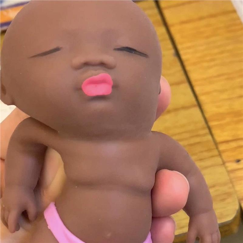 

Black Baby Lala Le Cute Slow Rebound Rubber Doll Figurine Standard