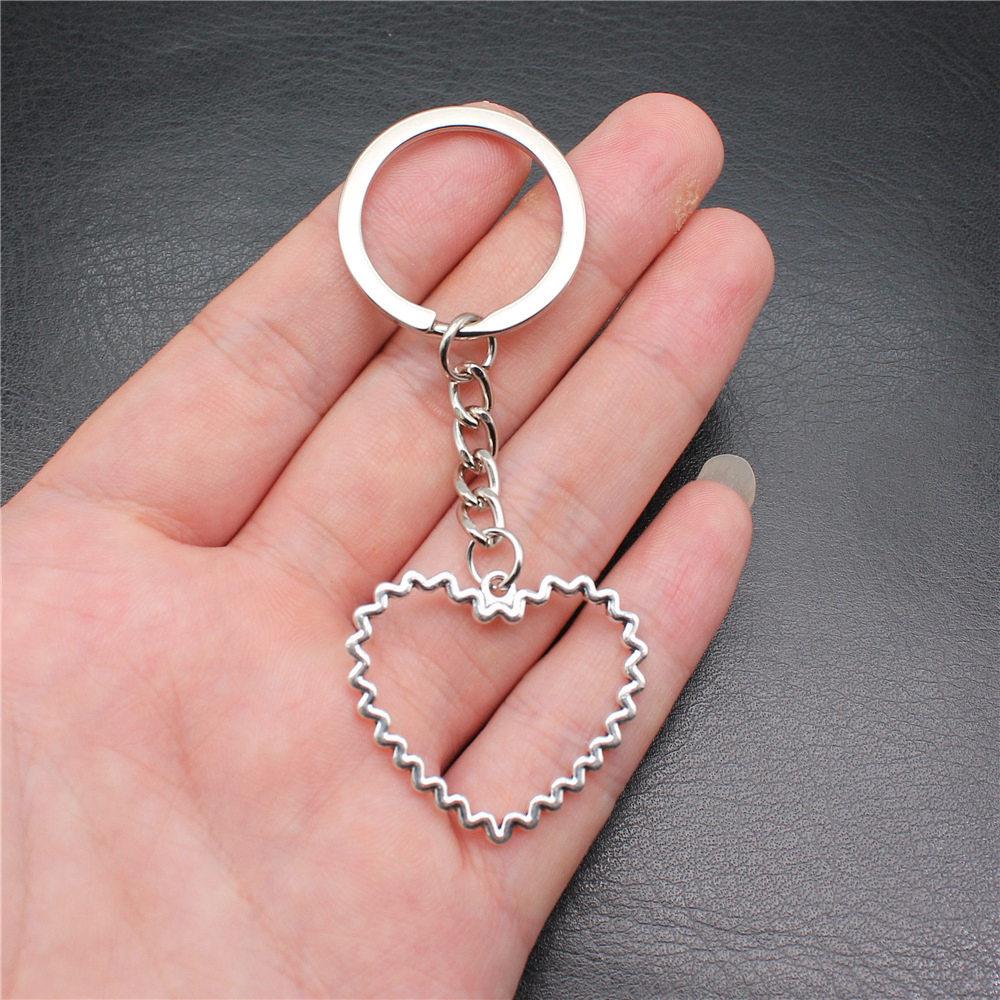 28mm Key Ring Couple Heart Love Minimalist Jewelry Components QY016