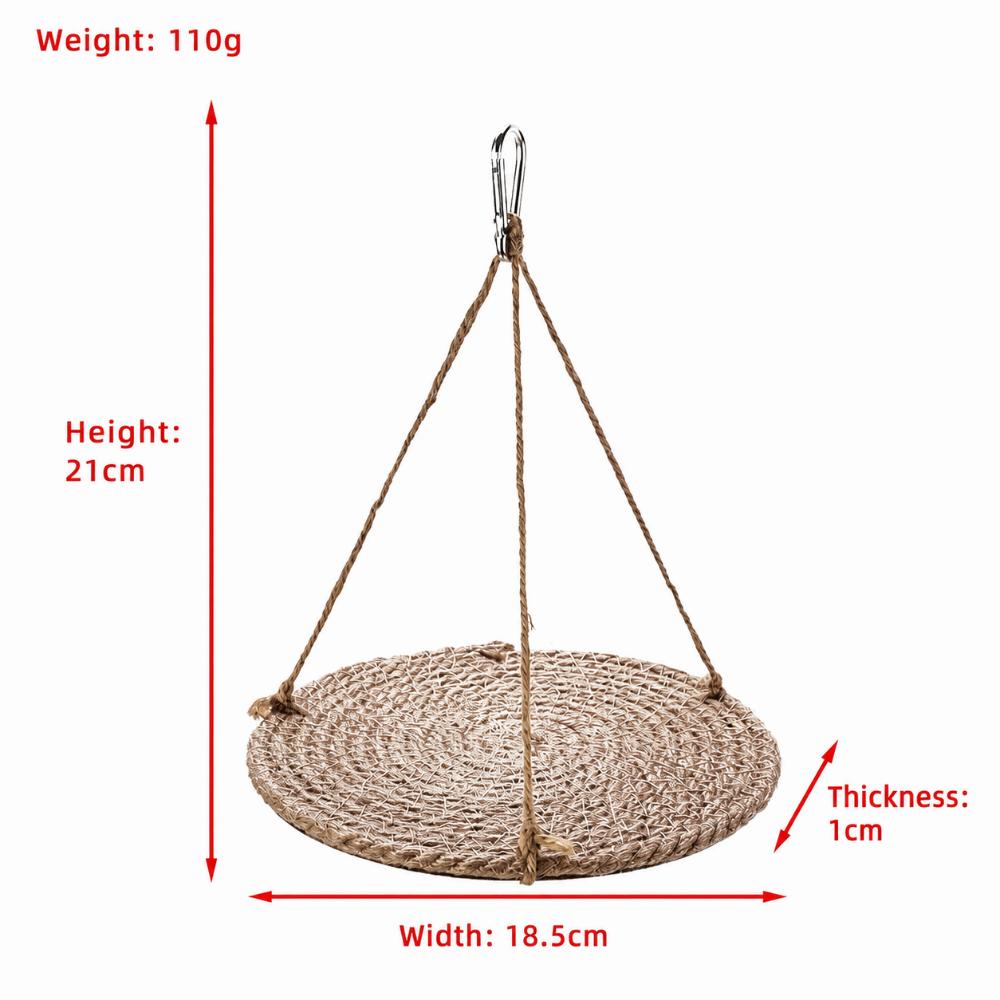 Hanging Design Reptile Hammock Natural Woven Bearded Dragon Lounger Terrarium Decor  For Reptiles