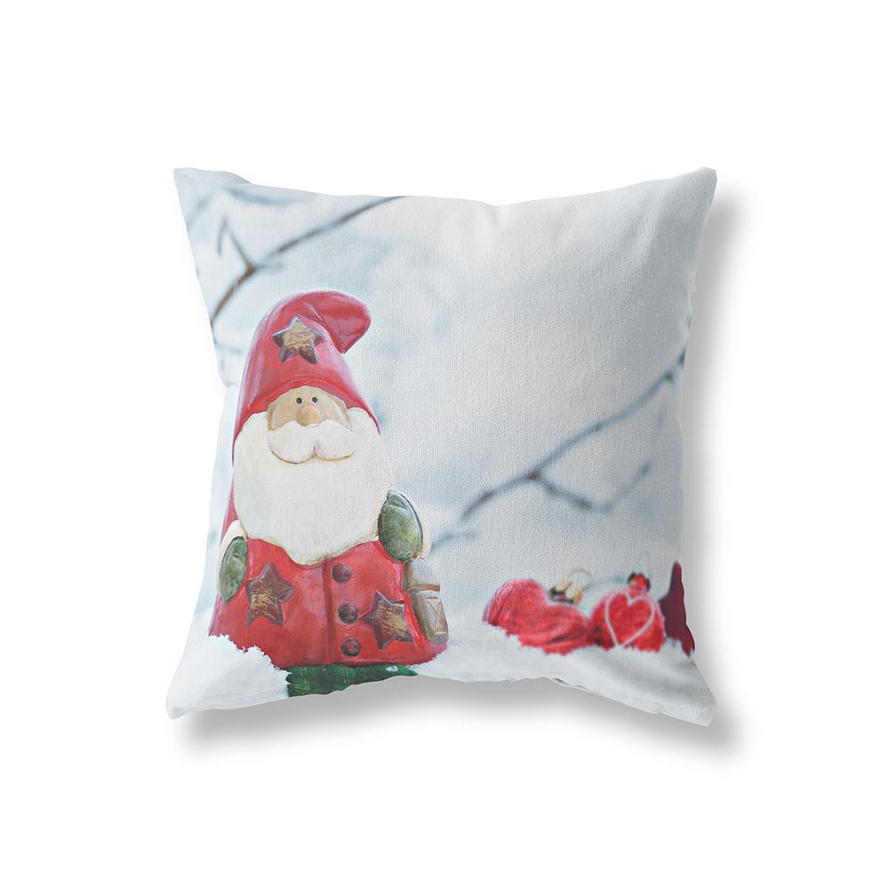 Merry Christmas Cute Snowman Print Pattern Polyester Cushion Cover Home Living Room Sofa Decoration Square Pillow Pillow Cover